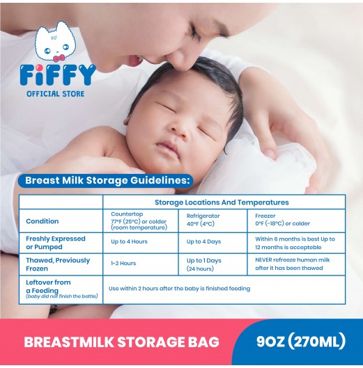 FIFFY BREASTMILK STORAGE BAG 270ML (98-648)