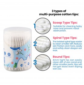 FIFFY TWIN PACK MINI COTTON BUD (100PCS x 2 DRUMS) 98-643