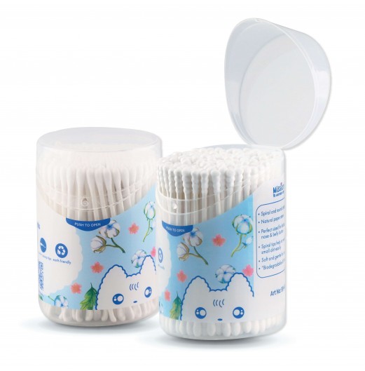 FIFFY TWIN PACK MINI COTTON BUD (100PCS x 2 DRUMS)