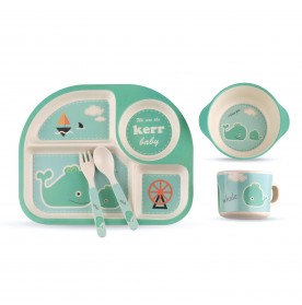 FIFFY BABY BAMBOO FEEDING SET - WHALE