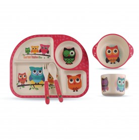 FIFFY BABY BAMBOO FEEDING SET - OWL