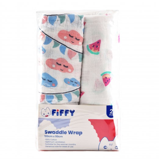 Blankets & Wrappers - FIFFY SOFT & VENTILATED BABY SWADDLE (2PCS / PACK)