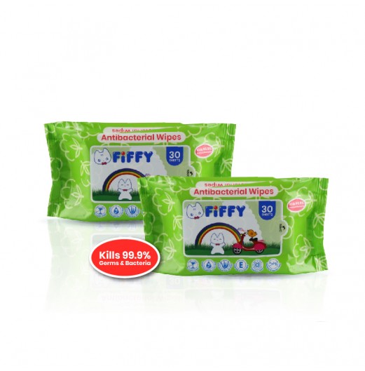 Baby Wipes - FIFFY ANTIBACTERIAL HYGIENIC WIPES (30s x 2)