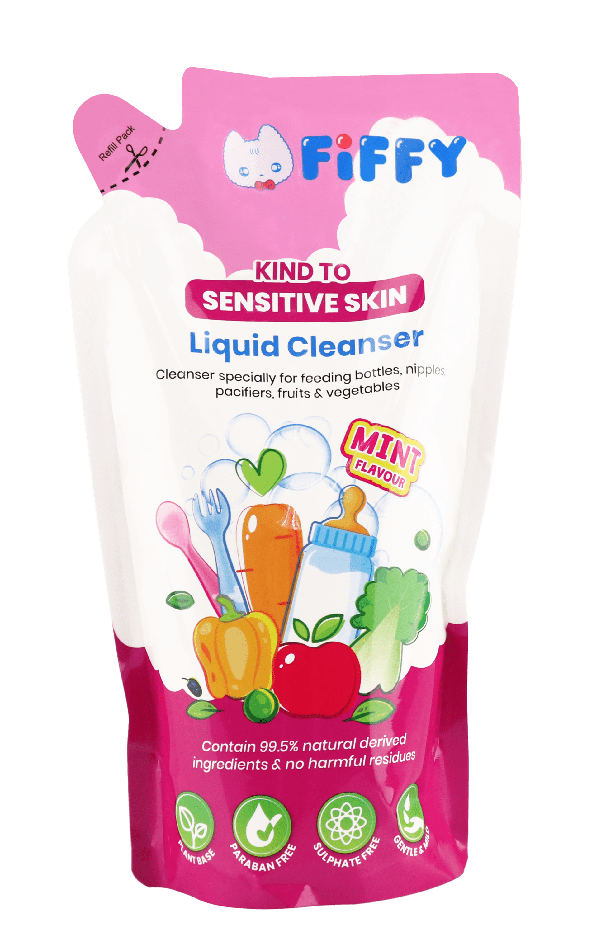 FIFFY BABY LIQUID CLEANSER REFILL PACK MINT FLAVOR (600ml)