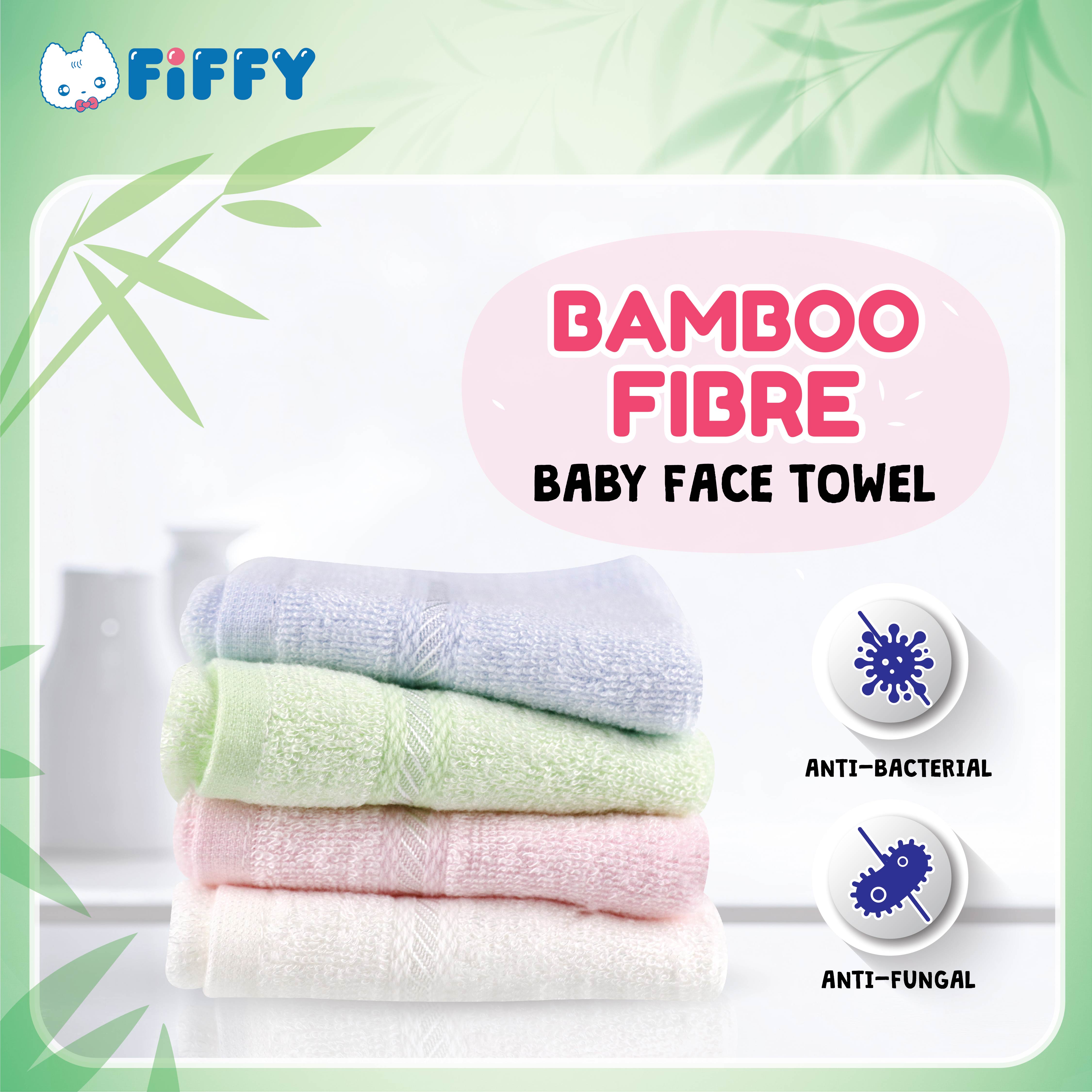 FIFFY BAMBOO FIBER FACE TOWEL (4PCS)