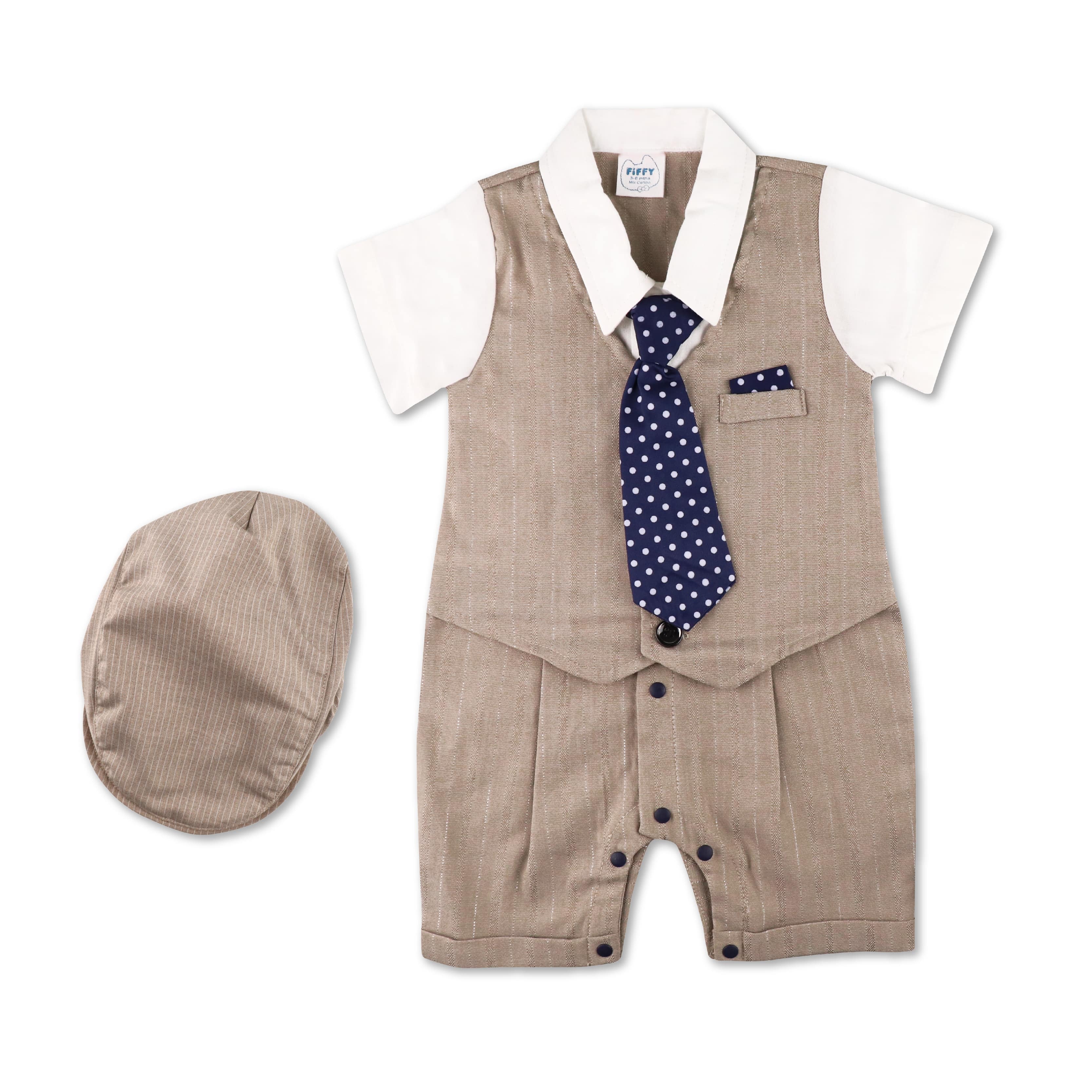 FIFFY GENTLE PRINCE ROMPER SUIT WITH HAT