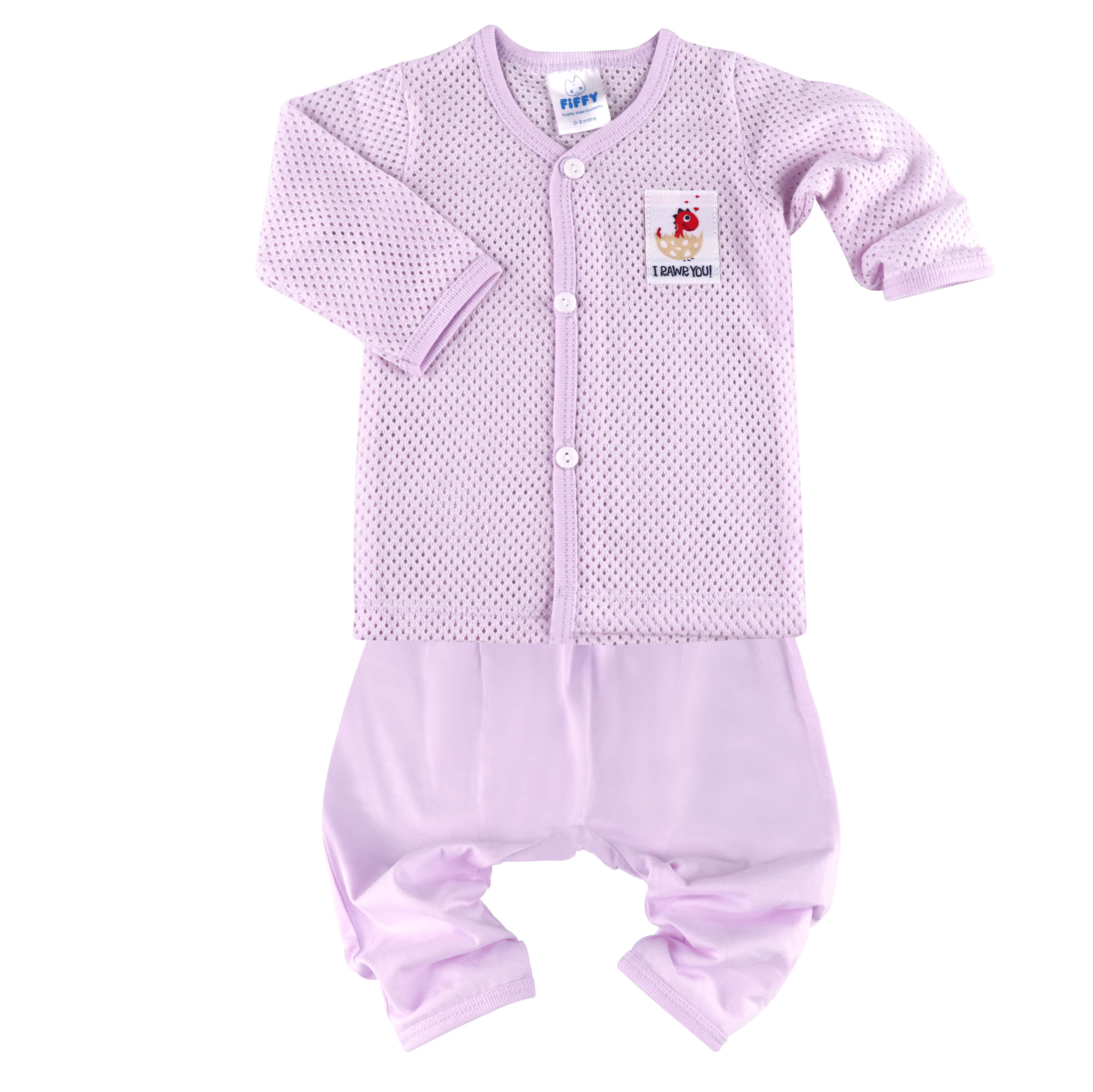 FIFFY DINOSAUR BABY LONG SLEEVE VEST SUIT