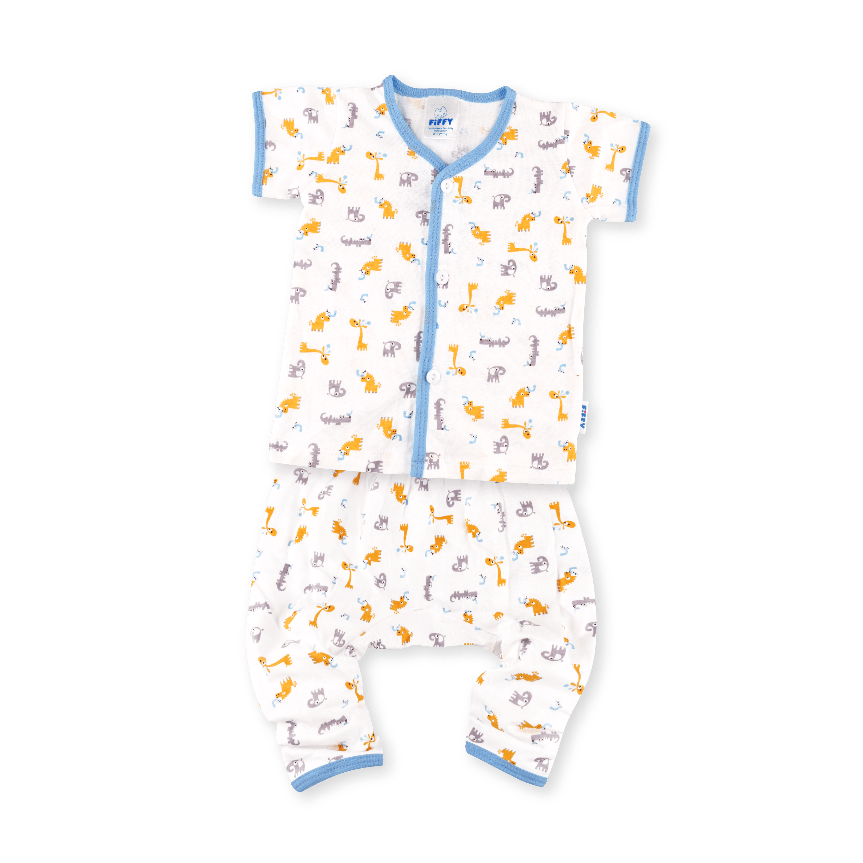 FIFFY ANIMAL TOGETHER SHORT SLEEVE VEST+ LONG PANT SUIT
