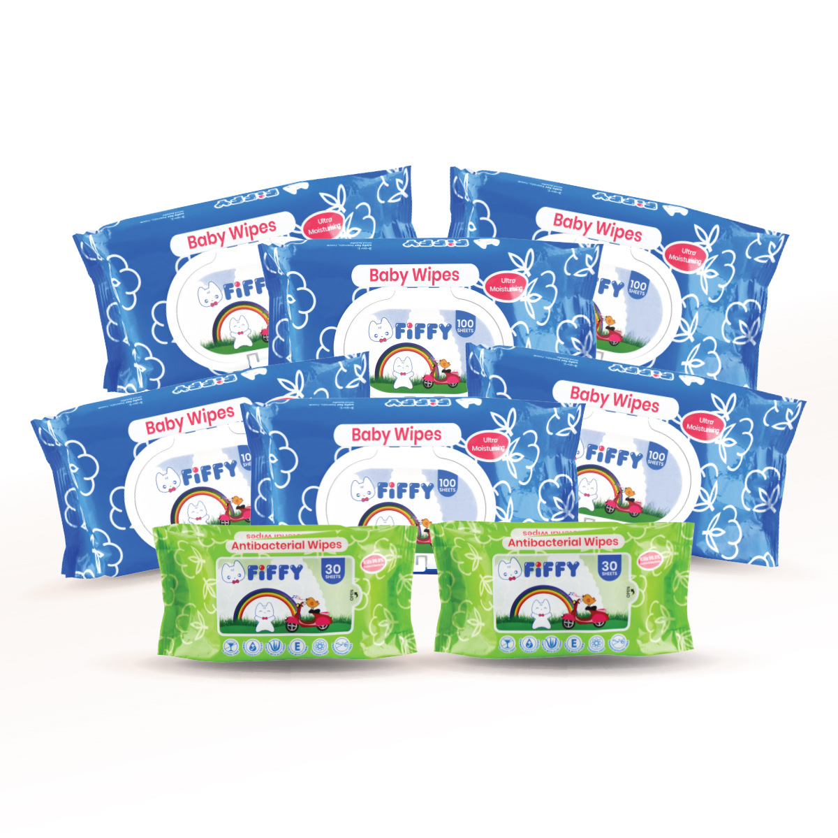 FIFFY BABY CALENDULA WIPES VALUE PACK 100\'S X6+30\'SX2 - FO19002