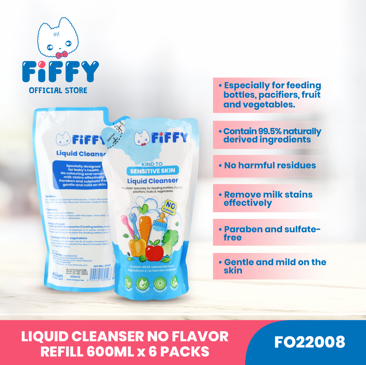 FIFFY LIQUID CLEANSER NO FLV REFILL * 6 - FO22008