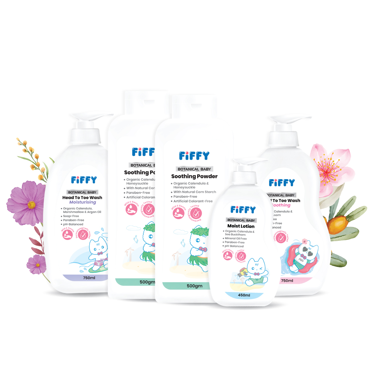 FIFFY BOTANICAL BABY BATH ALL IN 1 COMBO SET