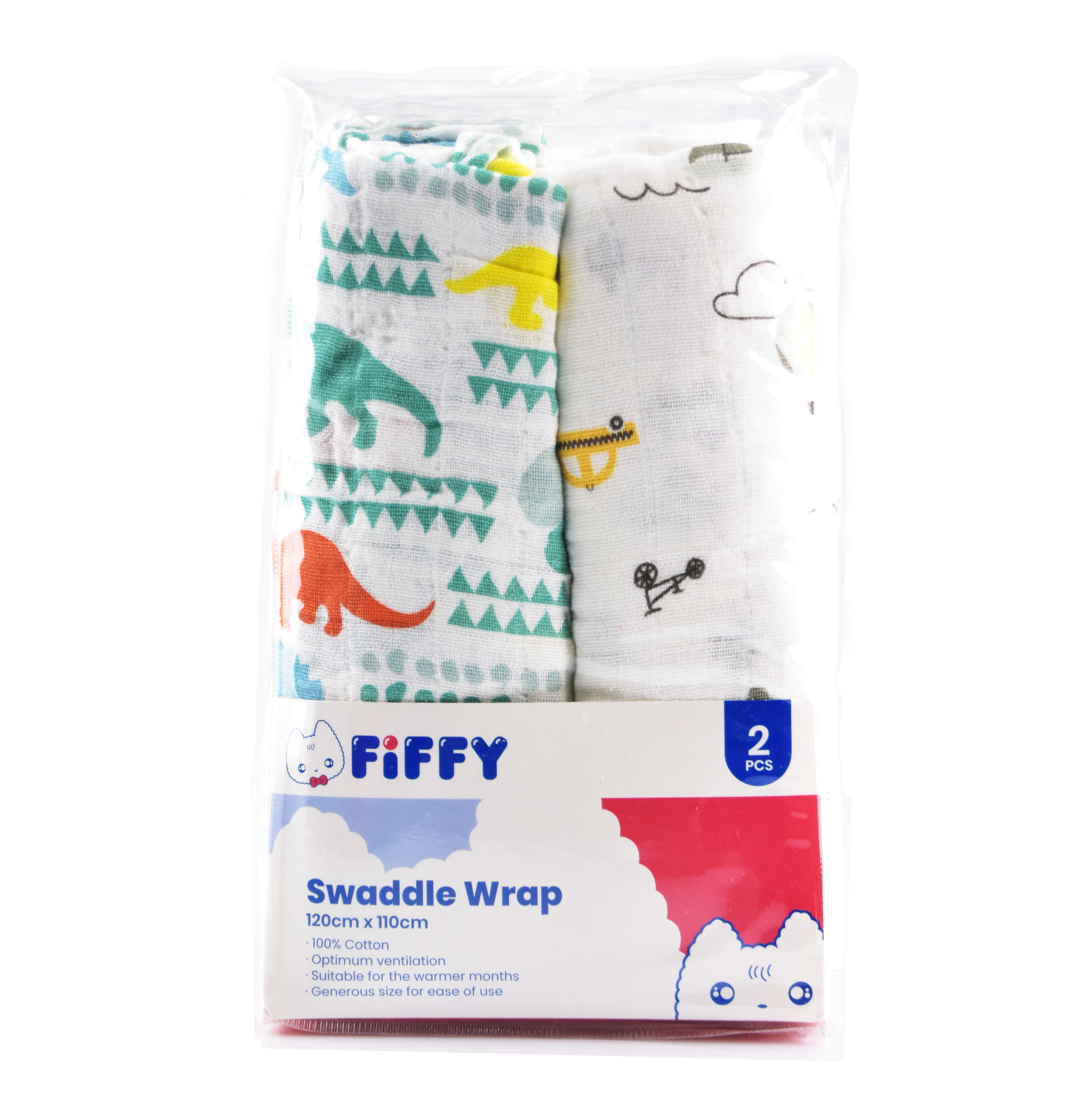 FIFFY SOFT & VENTILATED BABY SWADDLE (2PCS / PACK)