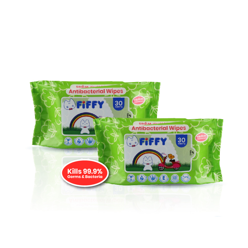 FIFFY ANTIBACTERIAL HYGIENIC WIPES (30s x 2)