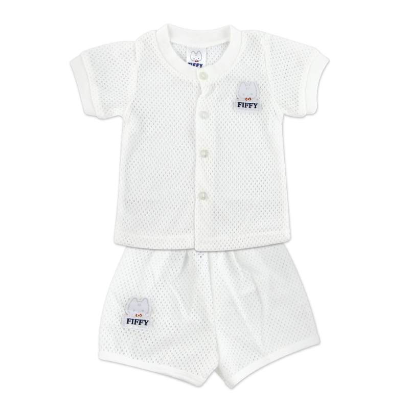 FIFFY SHORT SLEEVE + SHORT PANT VEST SUIT (EYELET)
